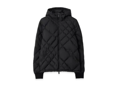 Burberry Check Stitch Nylon Dovers Green Down Jacket "Black"