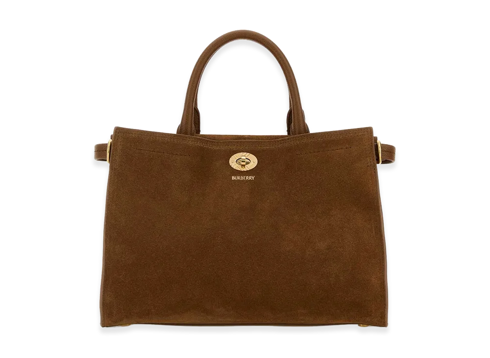 Burberry Women's Suede Small Cotswolds Handbag "Brown"