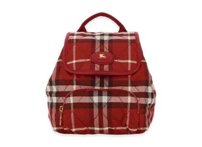 Burberry Women's Embroidered Canvas Backpack "Red"