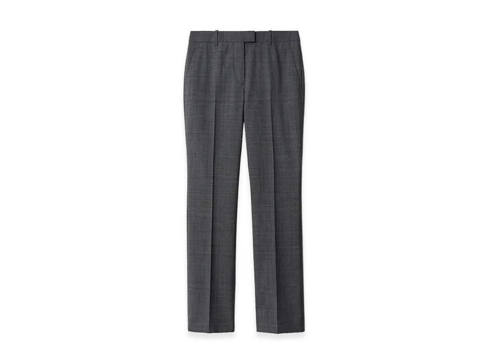 Burberry Women's Check Wool Tailored Trousers "Silhouette Blue/Granite Grey"