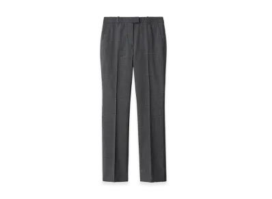 Burberry Women's Check Wool Tailored Trousers "Silhouette Blue/Granite Grey"