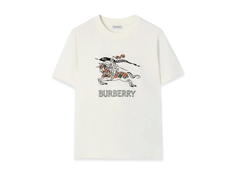 Burberry Women's EKD Sketch Cotton Tee "Chalk White"