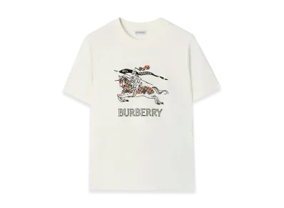 Burberry Women's EKD Sketch Cotton Tee "Chalk White"