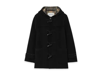 Burberry Short Wool Harrogate Duffle Coat "Black"