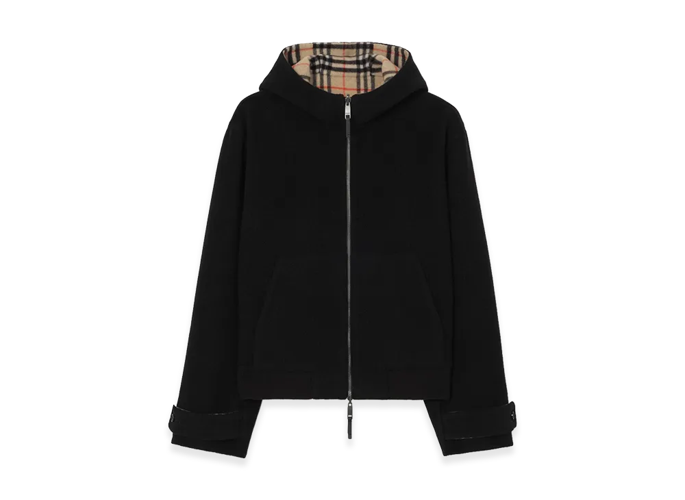 Burberry Reversible Wool Hooded Jacket "Black"