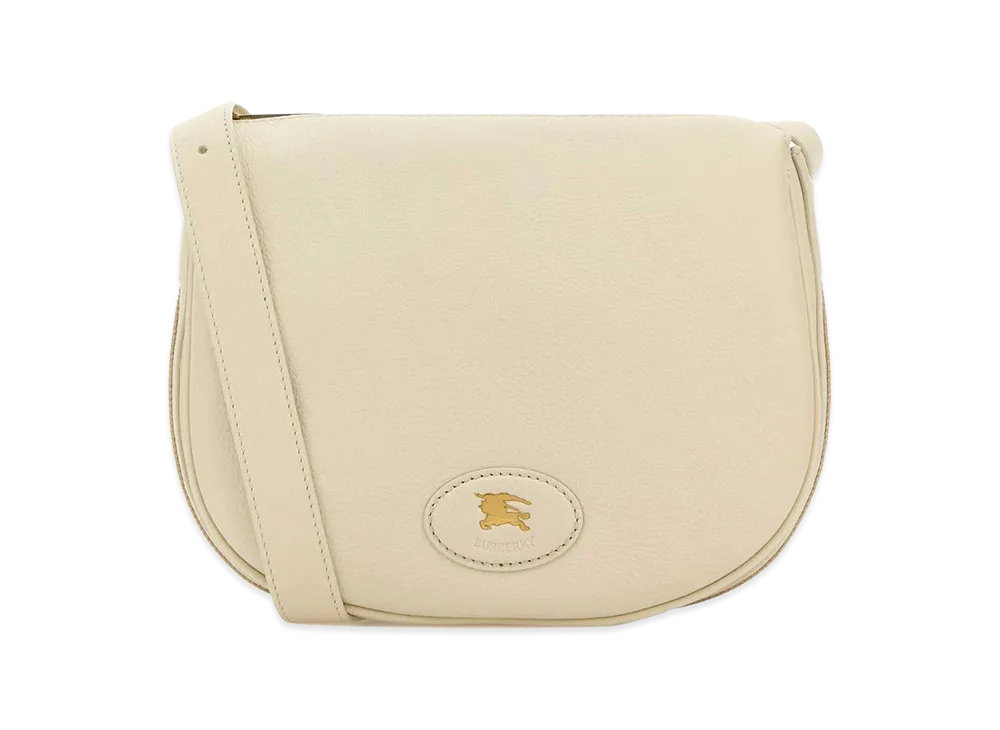 Burberry Women's Leather Tavistock Crossbody Bag "Ivory"
