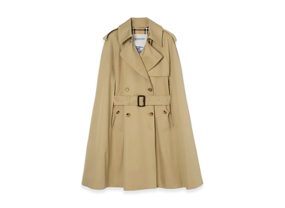 Burberry Women's Gabardine Belmont Trench Cape "Beige"