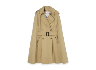 Burberry Women's Gabardine Belmont Trench Cape "Beige"