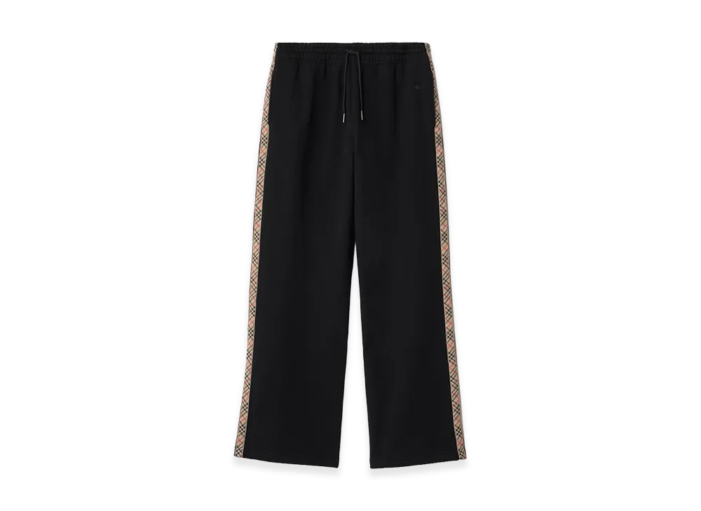 Burberry Women's Check Trim Cotton Track Pants "Black"
