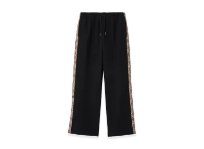 Burberry Women's Check Trim Cotton Track Pants "Black"