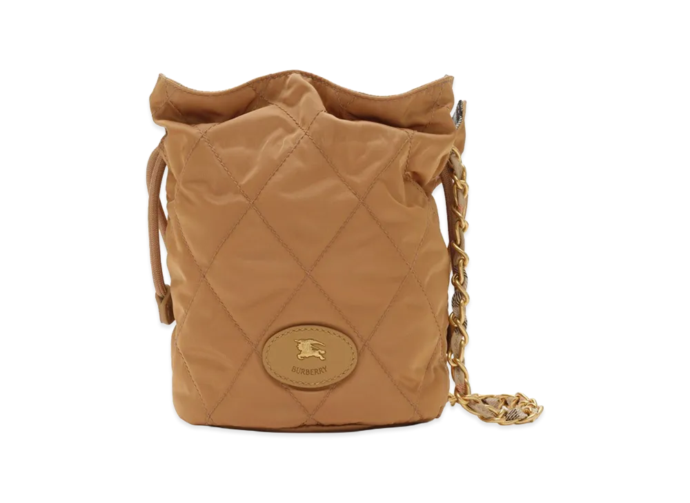 Burberry Women's Reversible Horseshoe Chain Pouch "Teak Brown"