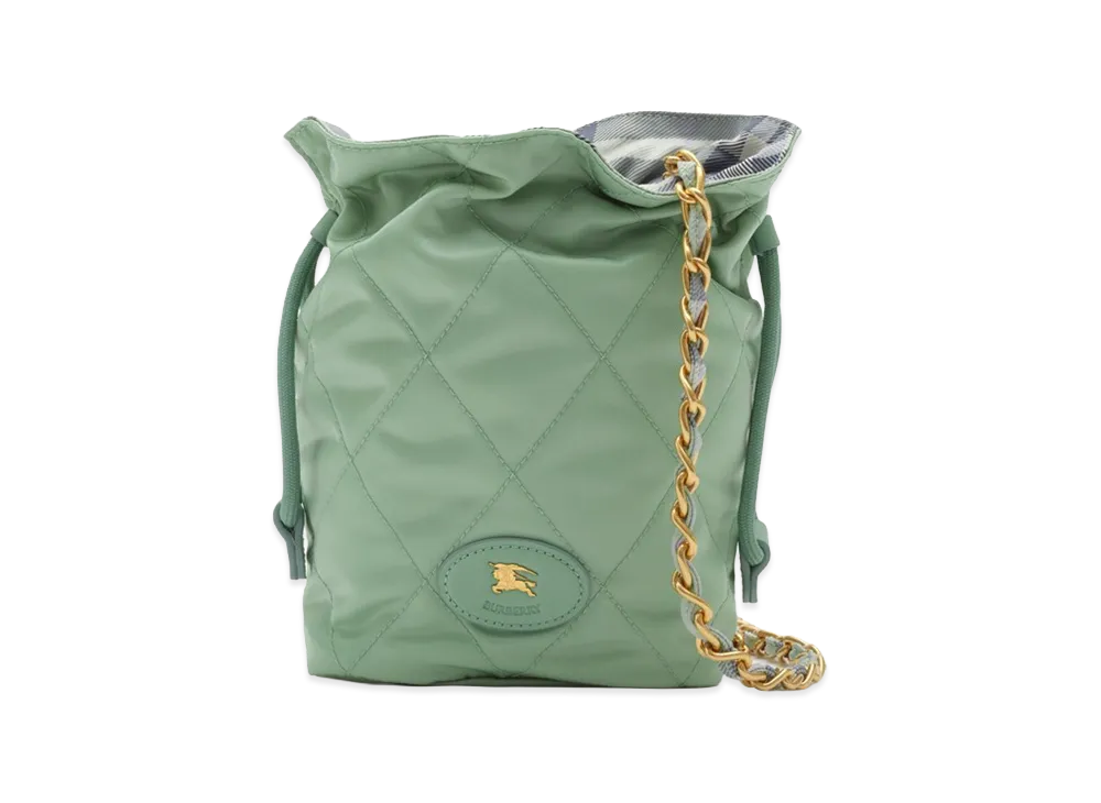 Burberry Women's Reversible Horseshoe Chain Pouch "Seafoam Green"