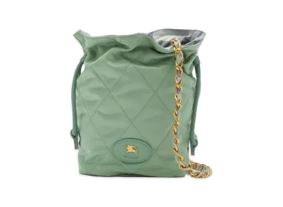 Burberry Women's Reversible Horseshoe Chain Pouch "Seafoam Green"