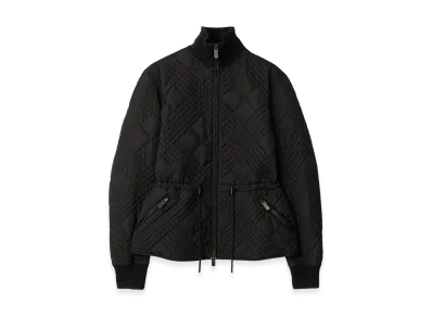 Burberry Women's Micro Check Stitch Nylon Wakerley Jacket "Black"