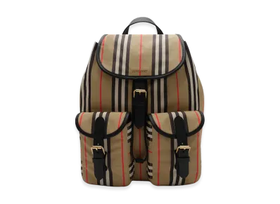 Burberry Women's Icon Stripe Nylon Backpack "Archive Beige"