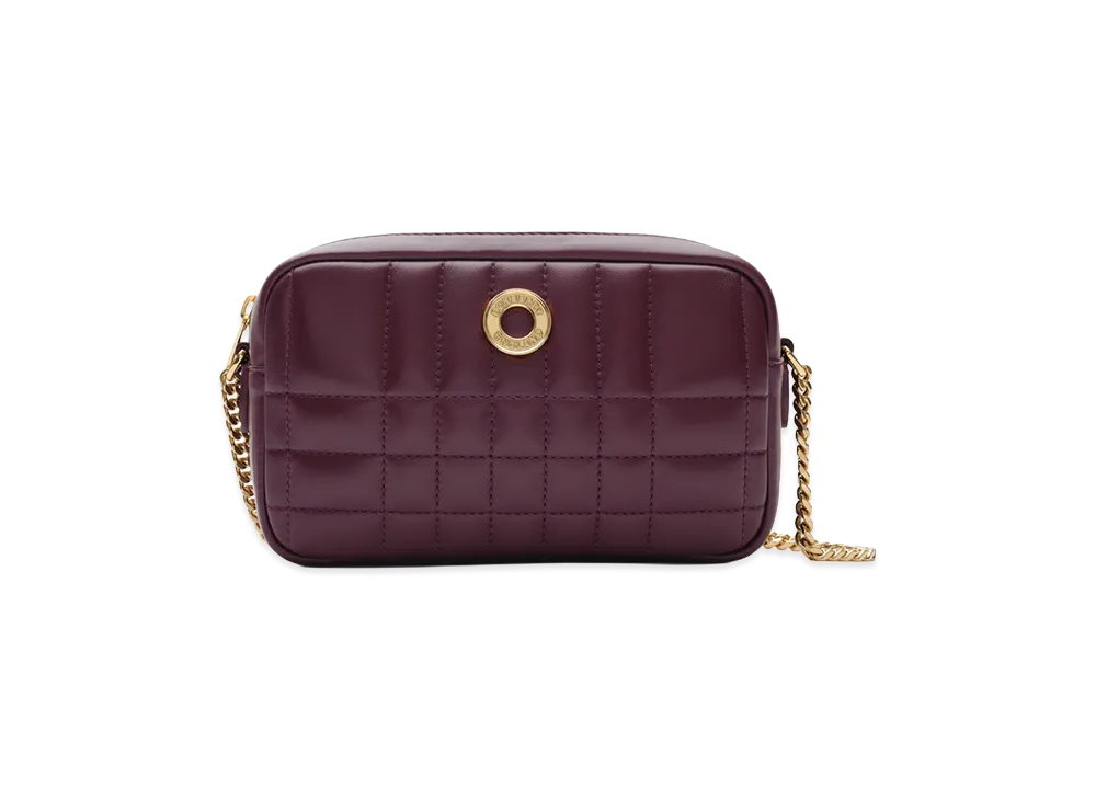 Burberry Women's Quilted Leather Crossbody Bag "Deep Maroon"