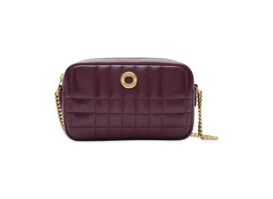 Burberry Women's Quilted Leather Crossbody Bag "Deep Maroon"