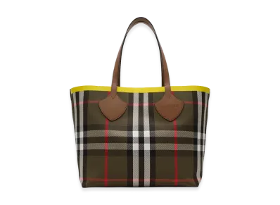 Burberry Women's Large Check Tote "Rock Green"