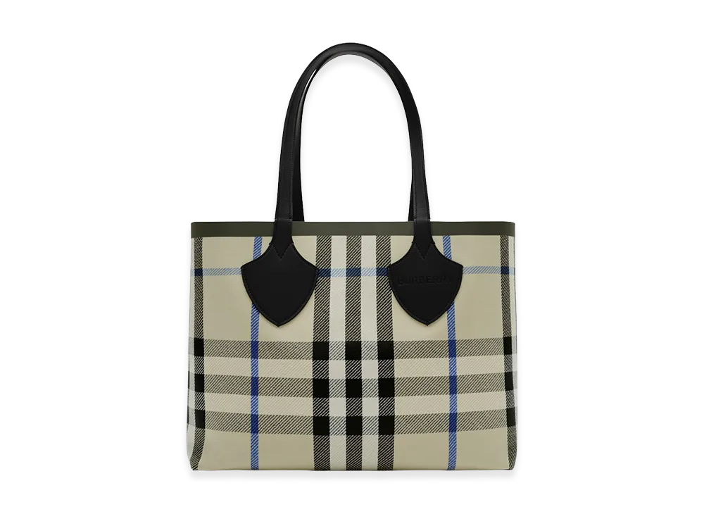 Burberry Women's Medium Check Tote "Lichen Beige"