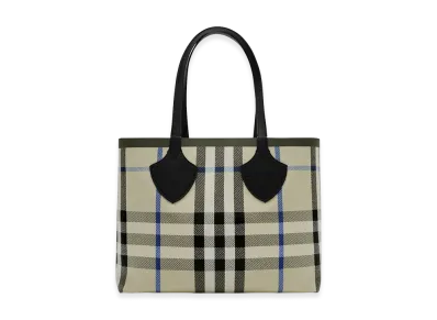 Burberry Women's Medium Check Tote "Lichen Beige"