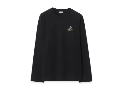Burberry Long Sleeve Sleeping Knight Cotton Tee "Black"
