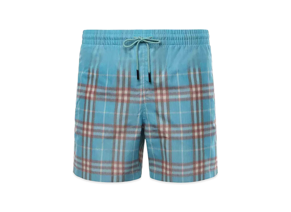Burberry Swim Trunks With A Faded Check Pattern "Blue"