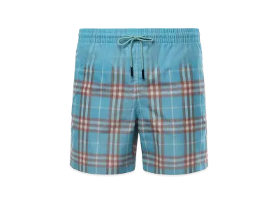 Burberry Swim Trunks With A Faded Check Pattern "Blue"