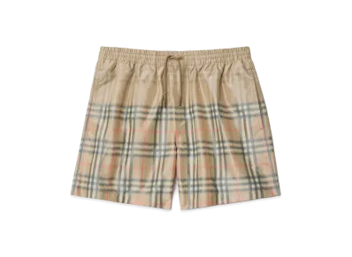 Burberry Gradient Check Swim Shorts "Sand Beige"
