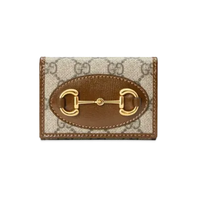 GUCCI Horsebit 1955 Wallet "GG Supreme/Brown"