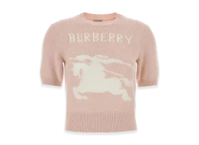Burberry Women's Skylar Ekd Short Sleeve Sweater "Pink"