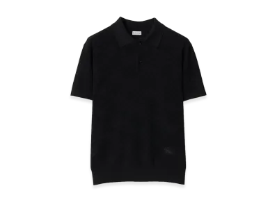 Burberry Check Wool Polo Shirt "Black"