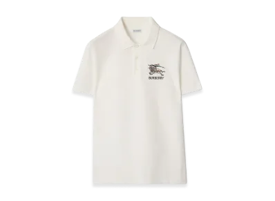 Burberry EKD Sketch Cotton Polo Shirt "Chalk White"