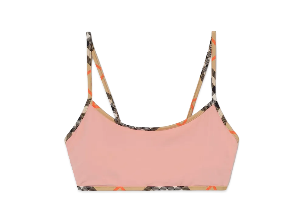 Burberry Women's Check Trim Bikini Top "Begonia Pink"