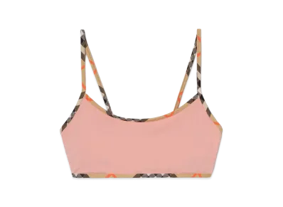 Burberry Women's Check Trim Bikini Top "Begonia Pink"