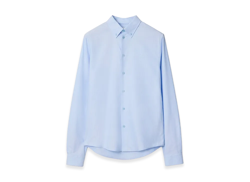 Burberry Slim Fit Cotton Oxford Shirt "Blue Smoke"