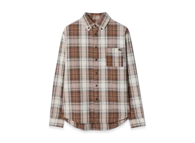 Burberry Madras Check Cotton Shirt "Russet Brown"