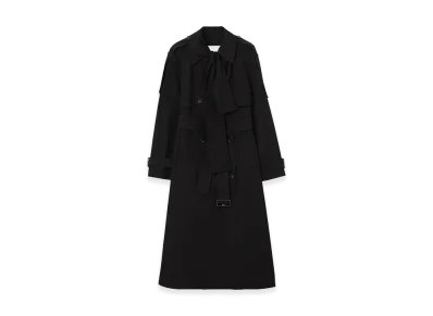 Burberry Women's Long Canvas Trerose Trench Coat "Black"