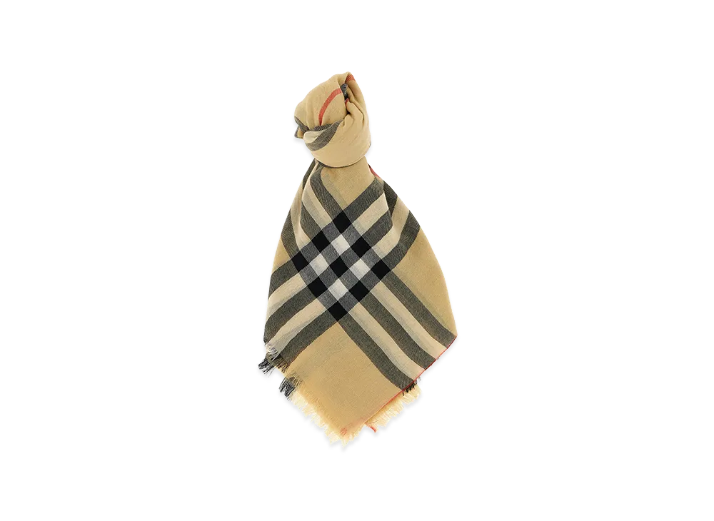 Burberry Women's Check Wool Scarf "Beige"