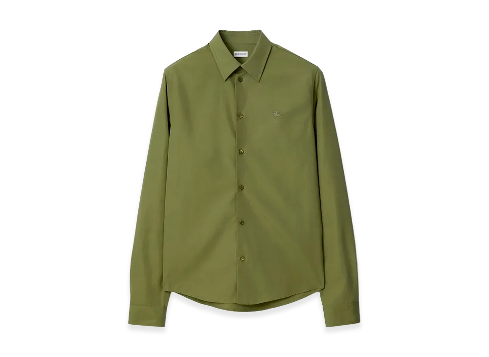 Burberry Regular Fit Cotton Poplin Shirt "Pasture Green"