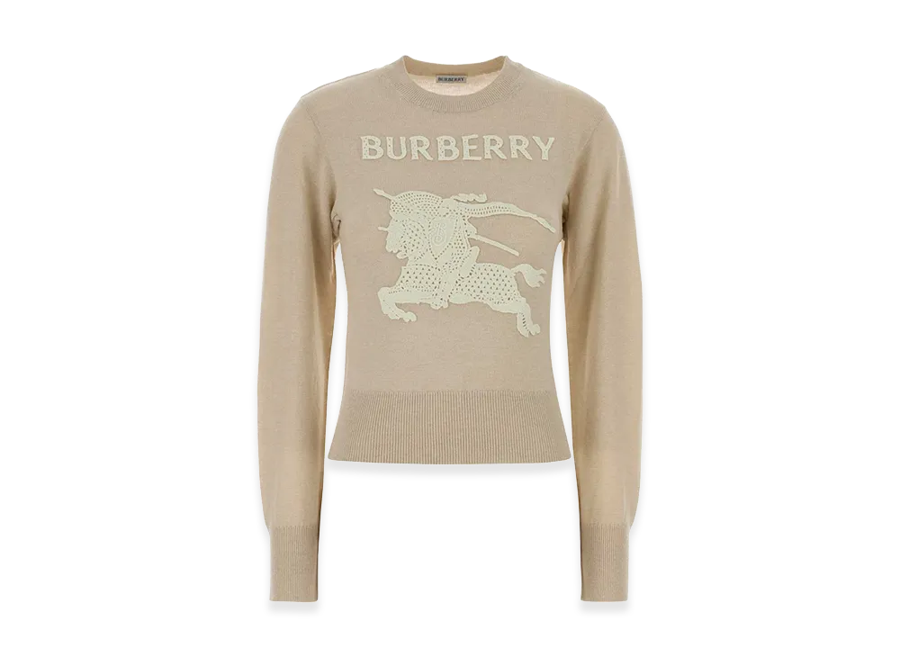 Burberry Women's Wool Blend Sweater "Sand Beige"