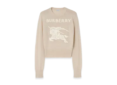 Burberry Women's EKD Cotton Wool Sweater "Easel Beige"