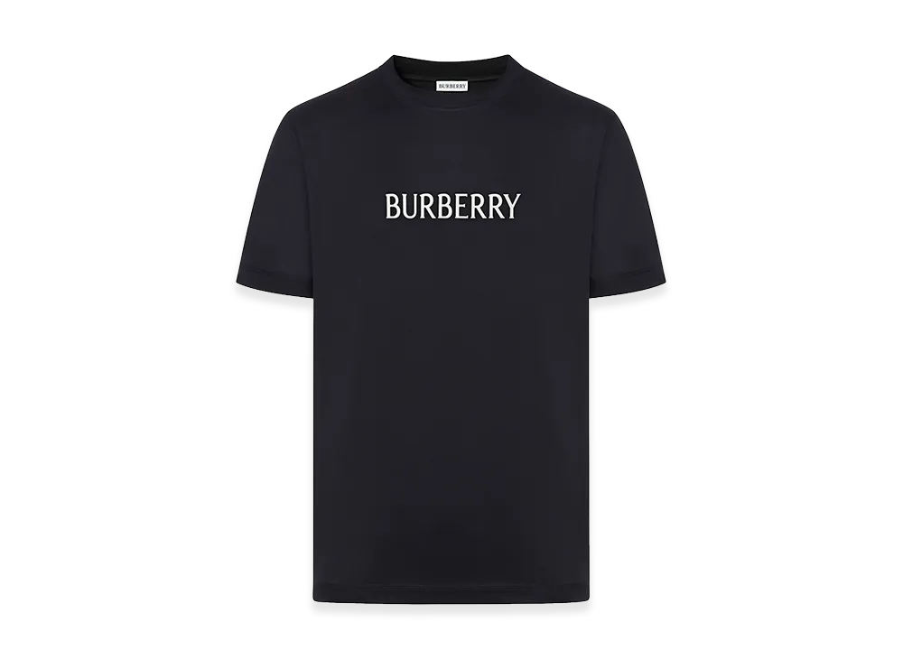 Burberry Cotton T-Shirt With Printed Burberry Logo "Black"