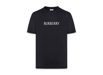 Burberry Cotton T-Shirt With Printed Burberry Logo "Black"