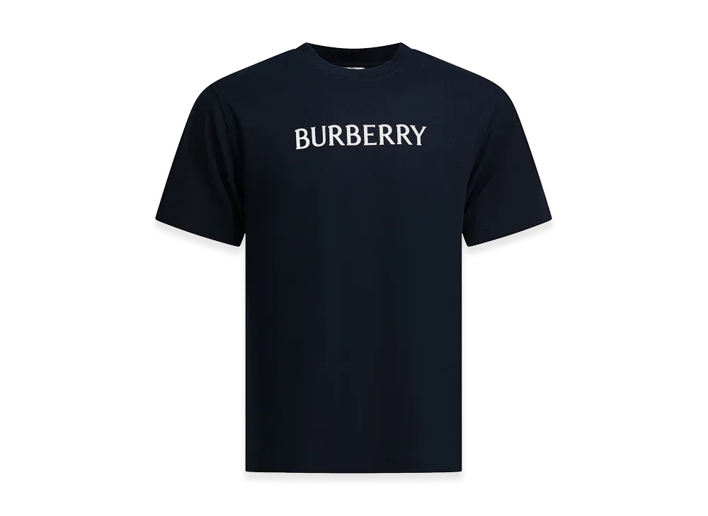 Burberry Cotton T-Shirt With Logo "Blue"