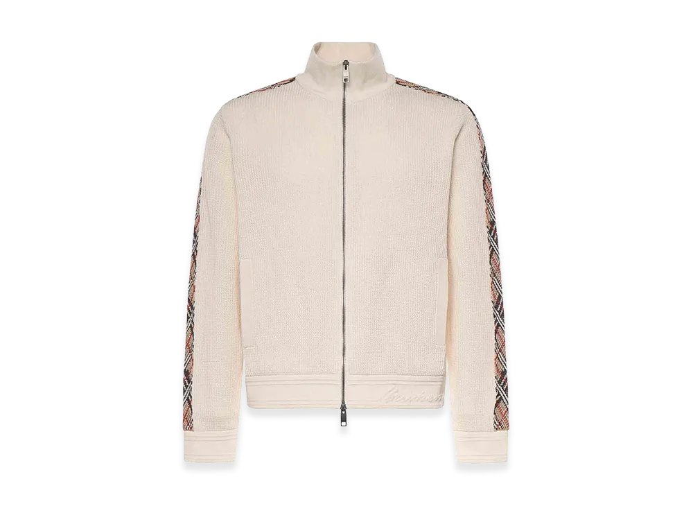 Burberry Cotton Jacket With Check Trim "White"
