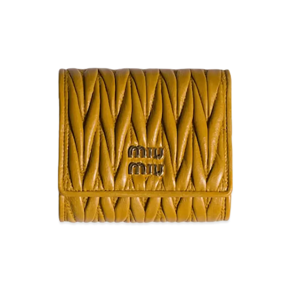 MIU MIU Matelasse Leather Wallet "Whiskey"