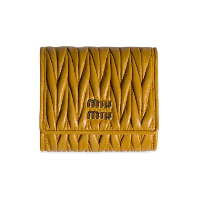 MIU MIU Matelasse Leather Wallet "Whiskey"