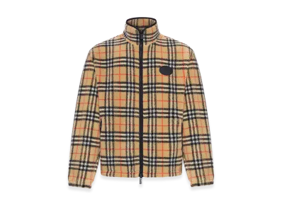Burberry Checked Cashmere And Wool Blend Fleece "Beige"
