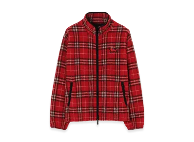 Burberry Check Wool Cashmere Blend Fleece "Crayon Red"