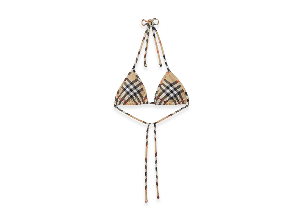 Burberry Women's Check Bikini Top "Sand Beige"